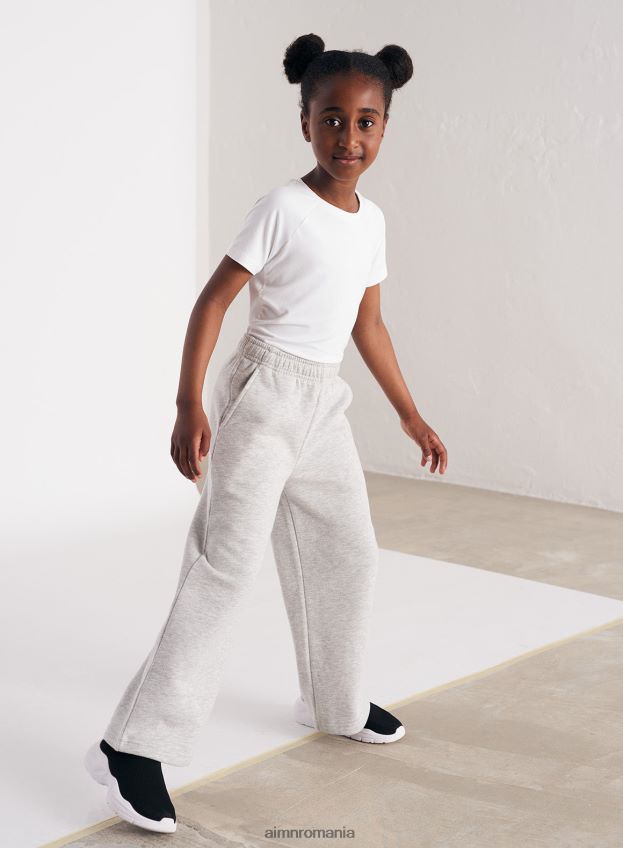 îmbrăcăminte AIM'N pantaloni de trening mini drepte gri deschis copii F22RH4689