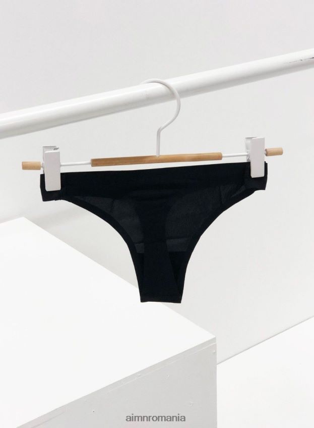 accesorii AIM'N tanga neagră invizibilă pachet de 3 femei F22RH4776