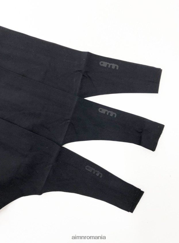 accesorii AIM'N tanga neagră invizibilă pachet de 3 femei F22RH4776