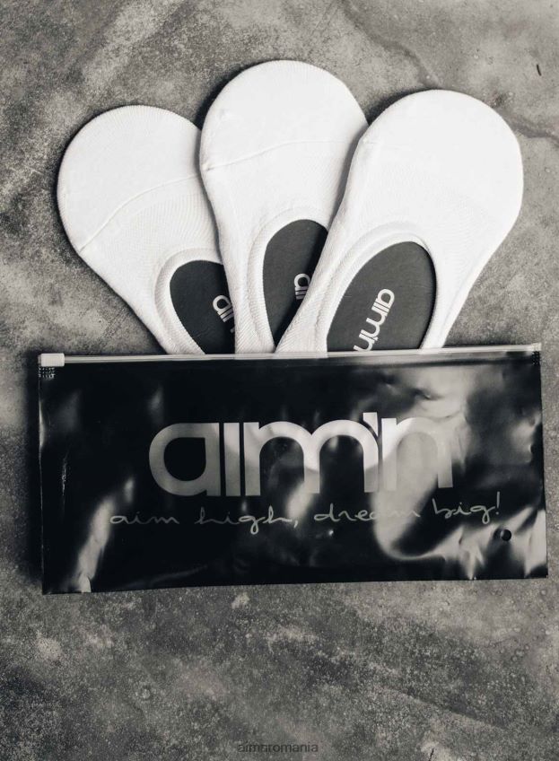 accesorii AIM'N Pachet de 3 șosete albe de antrenament invizibile femei F22RH4807