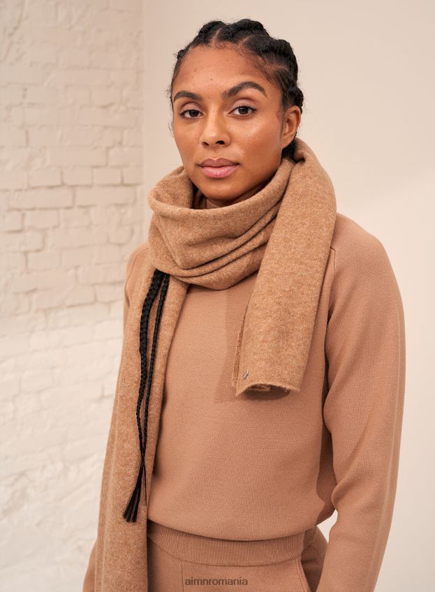 accesorii AIM'N eșarfă din tricot moale camel femei F22RH4822