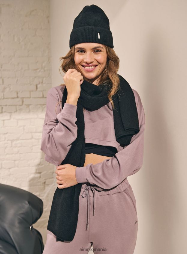 accesorii AIM'N eșarfă neagră din tricot moale femei F22RH4841