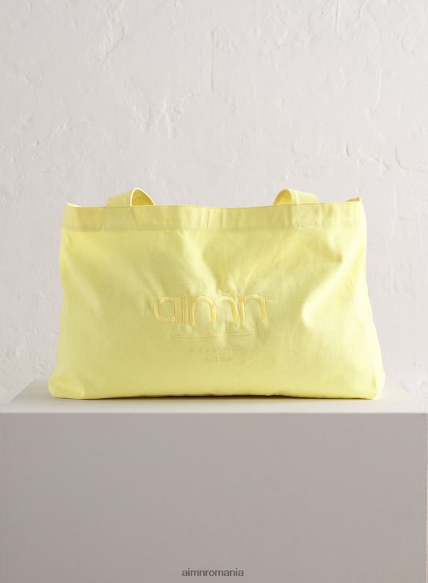 accesorii AIM'N geantă tote din pânză limonadă femei F22RH4818