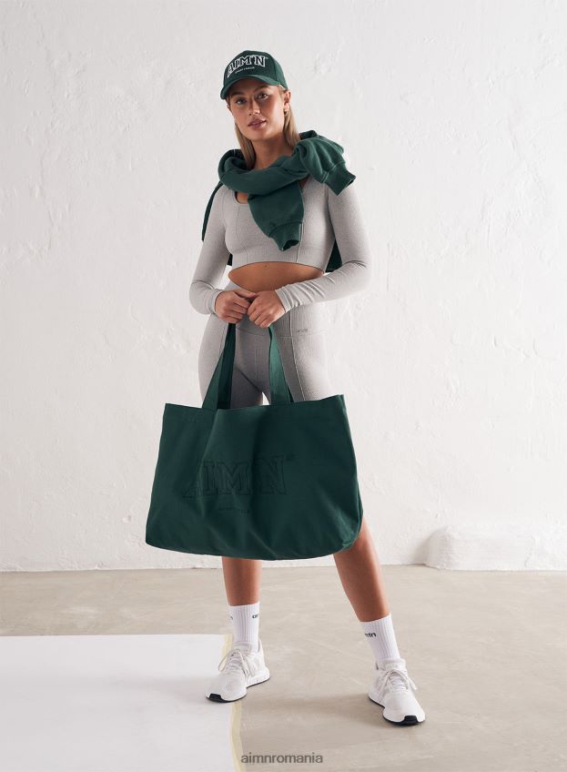 accesorii AIM'N geantă tote verde pin femei F22RH4820