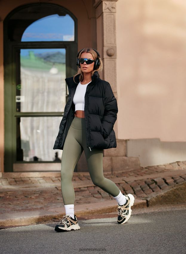 îmbrăcăminte AIM'N colanți fără cusături olive luxe femei F22RH417