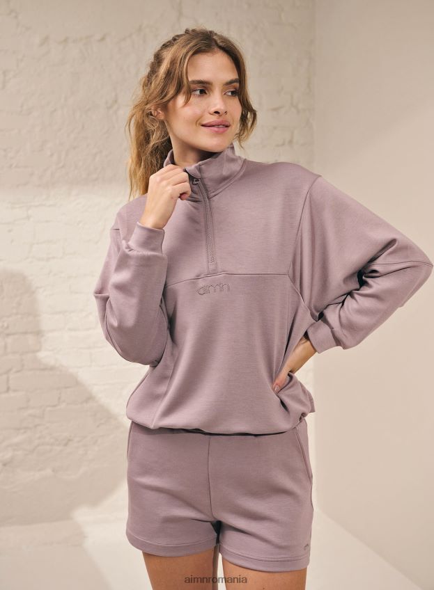 îmbrăcăminte AIM'N dusty violet comod jumatate fermoar femei F22RH4682
