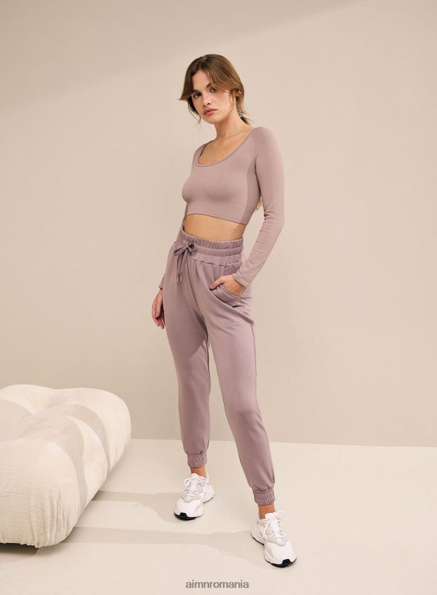 îmbrăcăminte AIM'N dusty violet lux fără sudură cu mânecă lungă femei F22RH4398