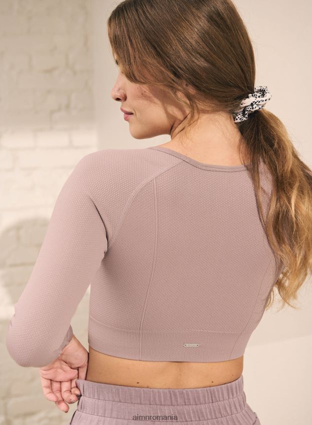 îmbrăcăminte AIM'N dusty violet lux fără sudură cu mânecă lungă femei F22RH4398