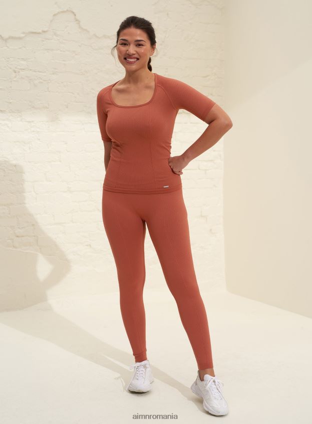 îmbrăcăminte AIM'N mânecă scurtă fără cusături rouge luxe femei F22RH4442
