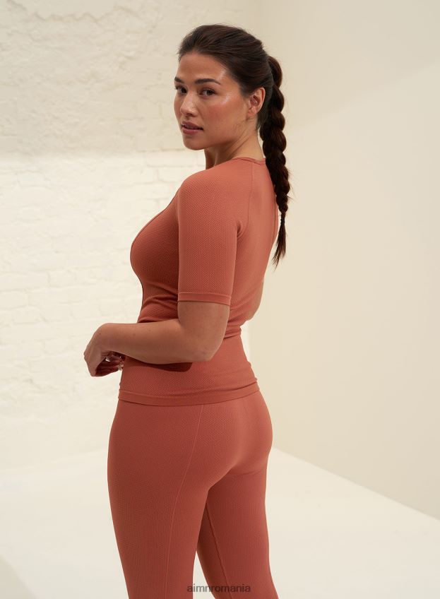 îmbrăcăminte AIM'N mânecă scurtă fără cusături rouge luxe femei F22RH4442