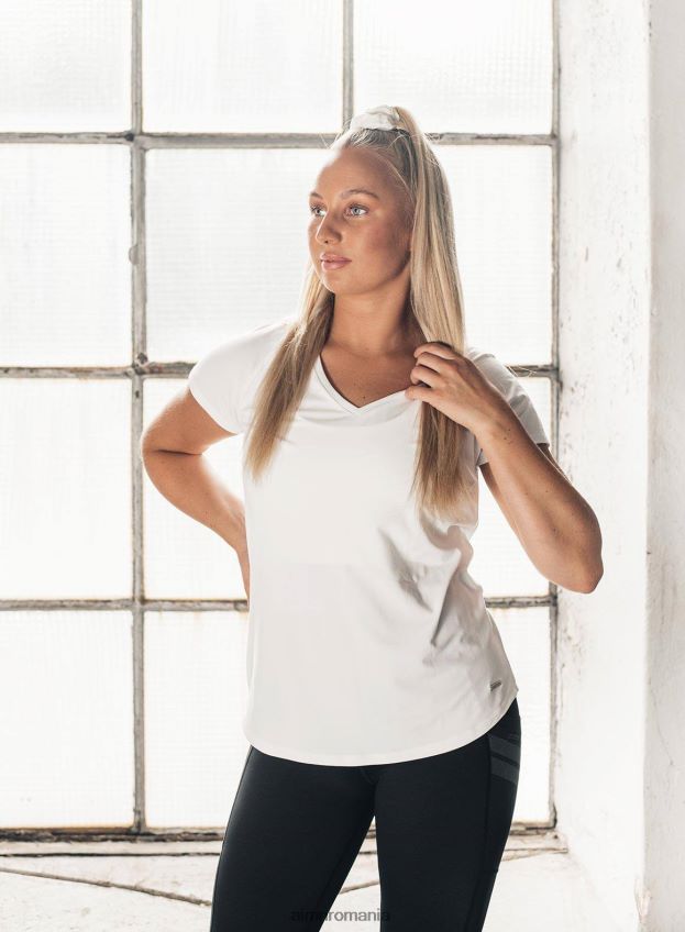 îmbrăcăminte AIM'N tricou alb toată ziua cu decolteu în V femei F22RH4337