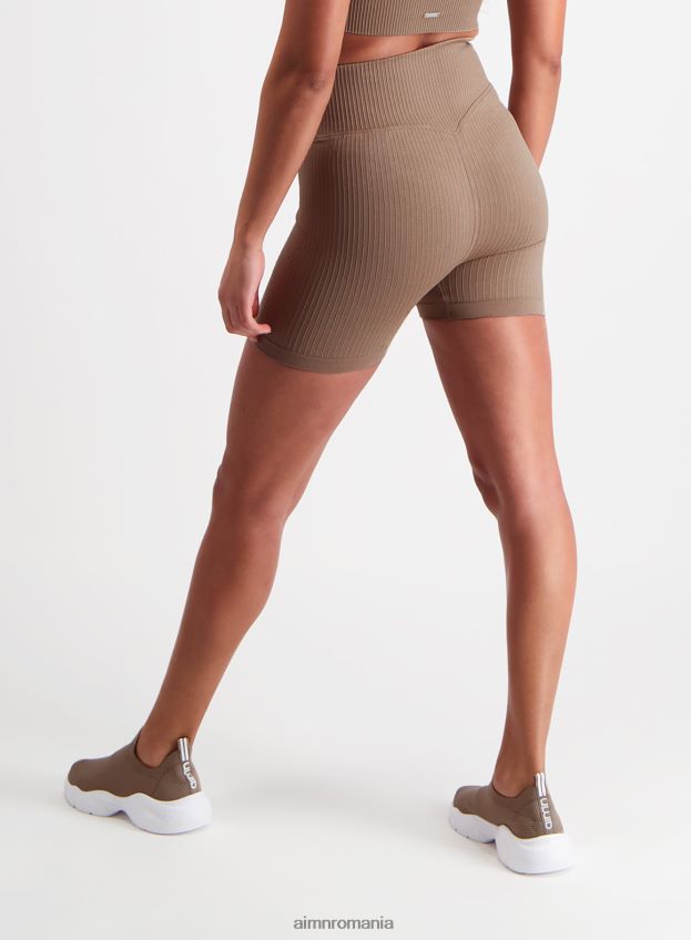 îmbrăcăminte AIM'N pantaloni scurți biker midi cu nervuri espresso femei F22RH4498