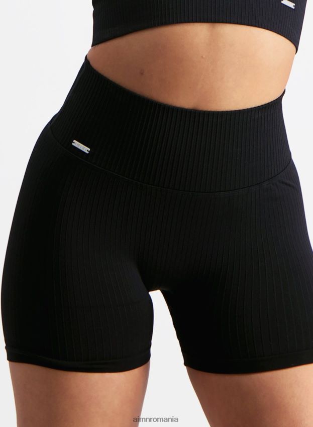 îmbrăcăminte AIM'N pantaloni scurți biker midi cu nervuri negre femei F22RH4464