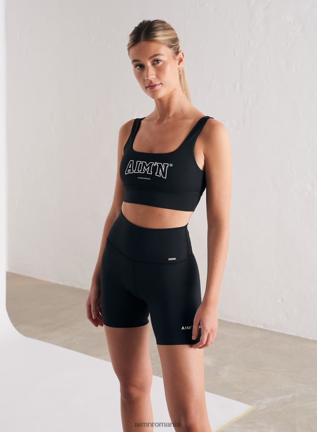 îmbrăcăminte AIM'N pantaloni scurți biker midi sport negri femei F22RH4563