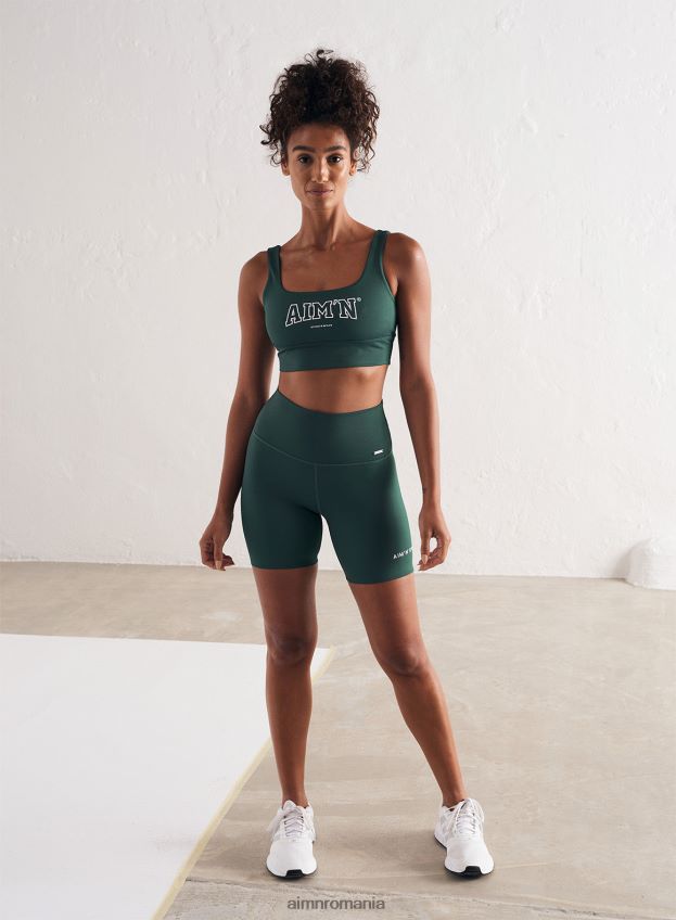 îmbrăcăminte AIM'N pantaloni scurți biker midi sport sport verde pin femei F22RH4575
