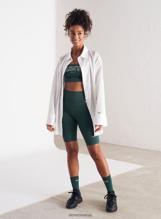 îmbrăcăminte AIM'N pantaloni scurți biker sport sport verde pin femei F22RH4561