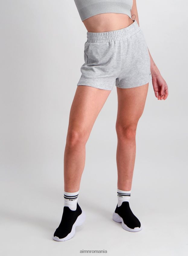 îmbrăcăminte AIM'N pantaloni scurți comozi gri deschis melange femei F22RH4569