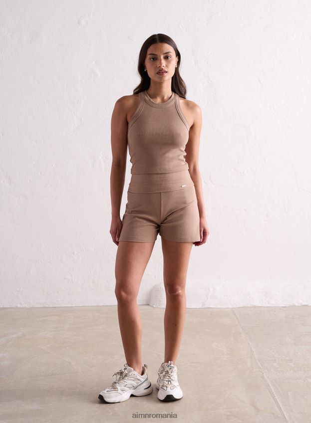 îmbrăcăminte AIM'N pantaloni scurți cu nervuri toffee melange ease femei F22RH4484