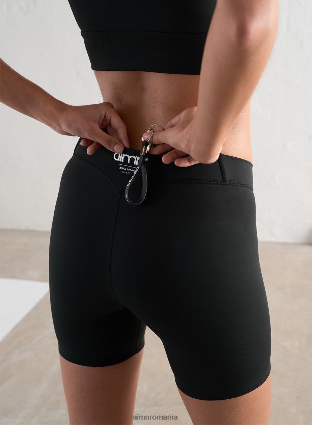îmbrăcăminte AIM'N pantaloni scurți midi cu margine neagră talie joasă femei F22RH4531