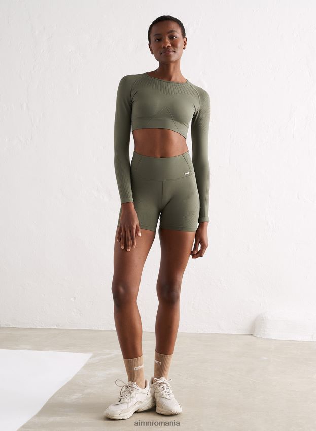 îmbrăcăminte AIM'N pantaloni scurți midi olive motion fără cusături femei F22RH4478