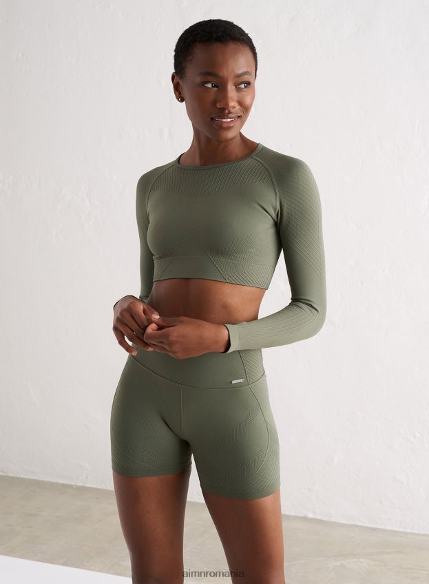 îmbrăcăminte AIM'N pantaloni scurți midi olive motion fără cusături femei F22RH4478