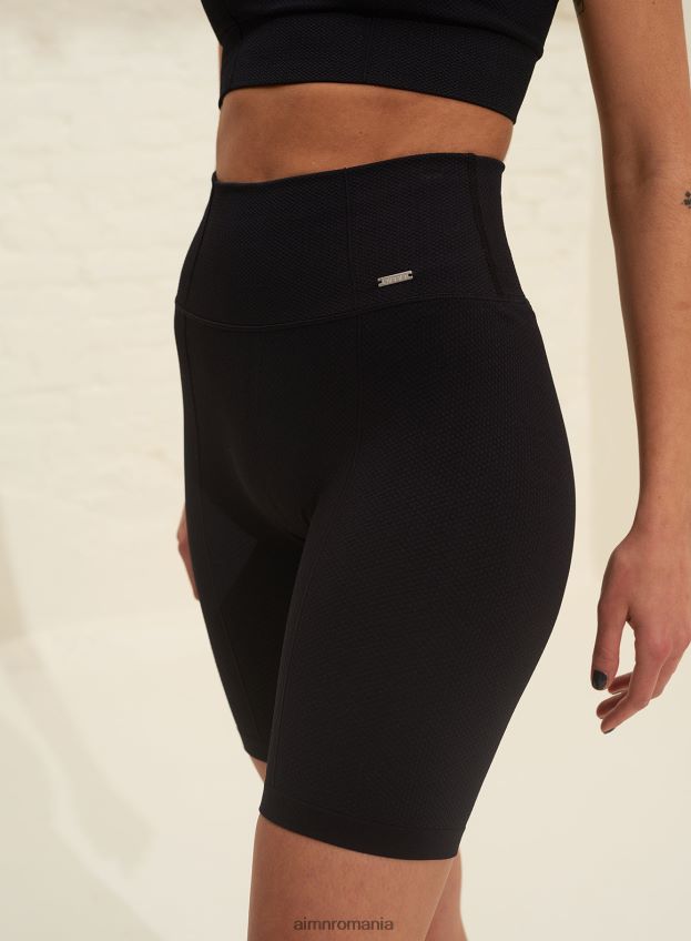 îmbrăcăminte AIM'N pantaloni scurți negri de lux fără cusături femei F22RH4466