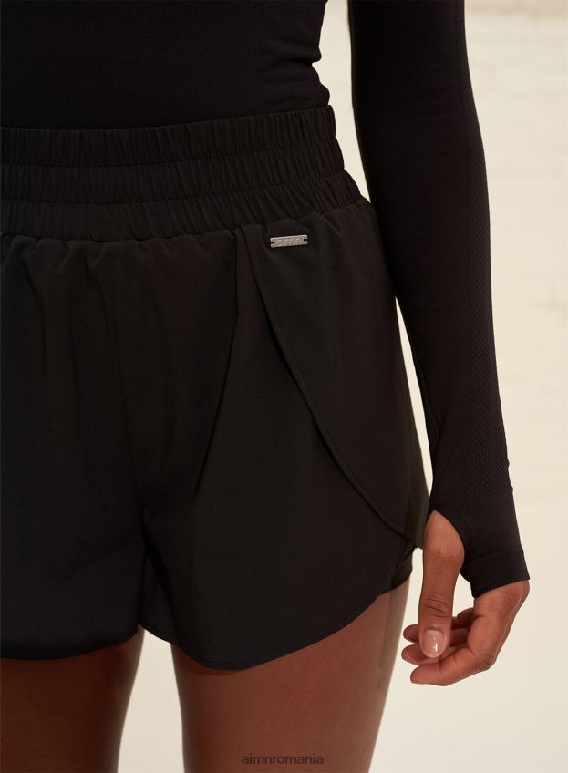 îmbrăcăminte AIM'N pantaloni scurți negri fluidi femei F22RH4526