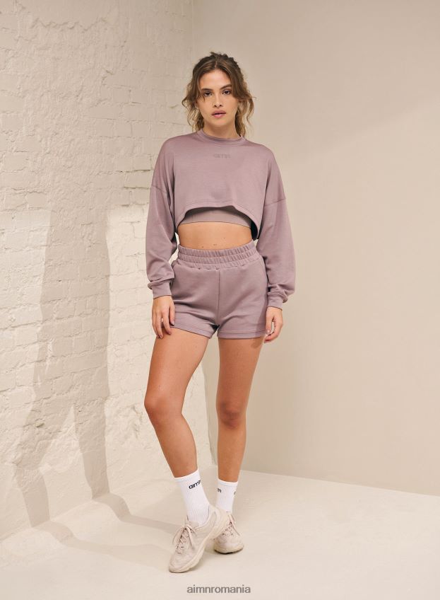 îmbrăcăminte AIM'N pantaloni scurti de sport confortabil violet praf femei F22RH4578