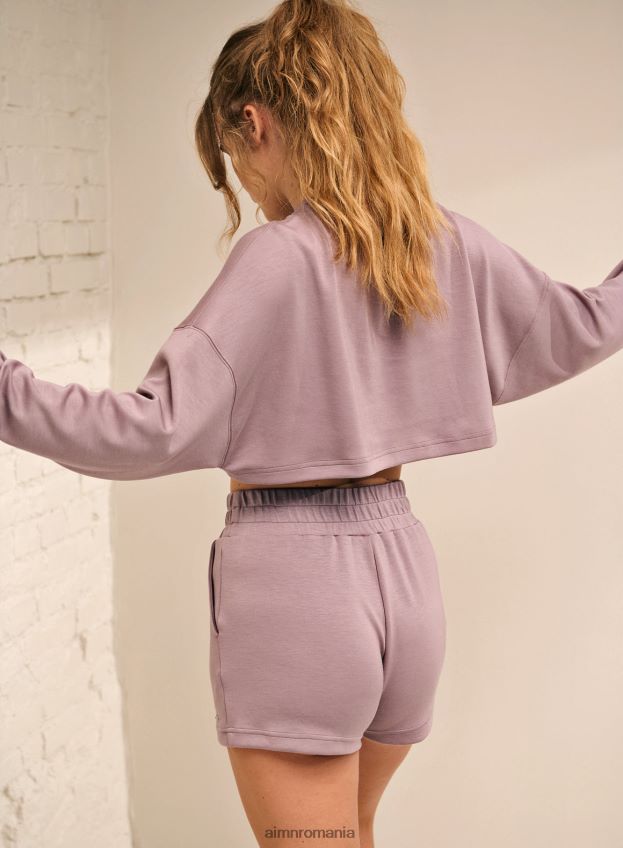 îmbrăcăminte AIM'N pantaloni scurti de sport confortabil violet praf femei F22RH4578