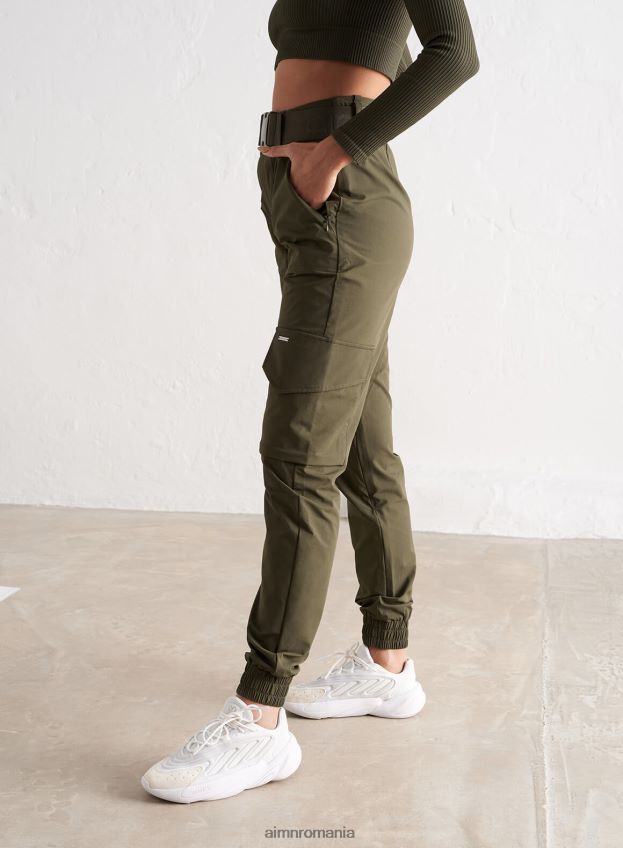 îmbrăcăminte AIM'N pantaloni cargo kaki femei F22RH4699
