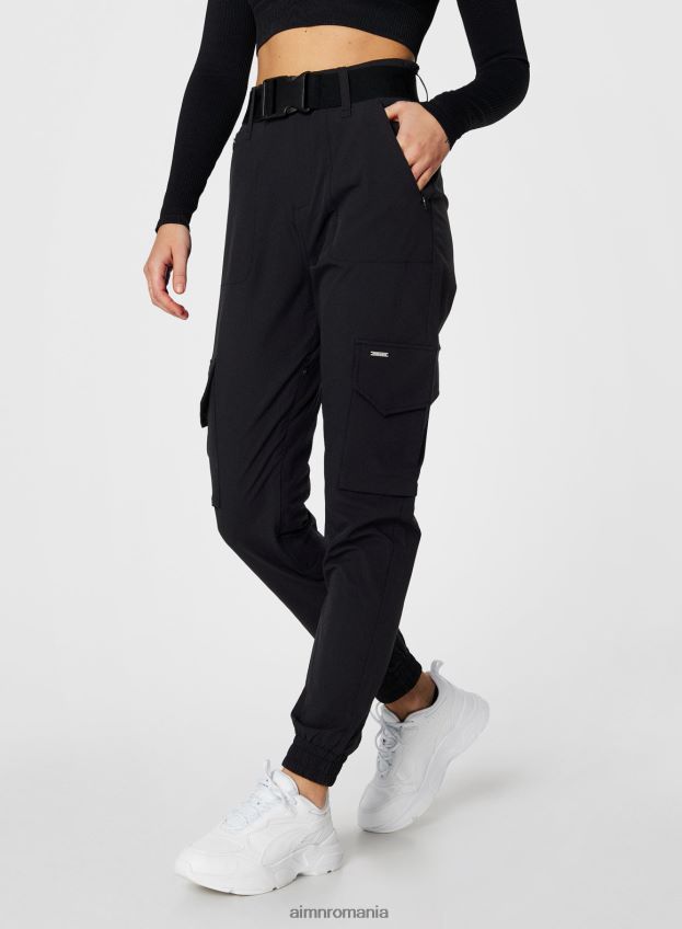 îmbrăcăminte AIM'N pantaloni cargo negri femei F22RH4698