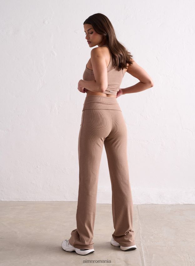 îmbrăcăminte AIM'N pantaloni cu nervuri toffee melange ease femei F22RH4696
