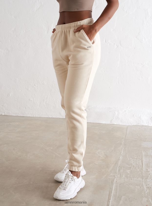 îmbrăcăminte AIM'N pantaloni de trening clasici cafe au lait femei F22RH4672