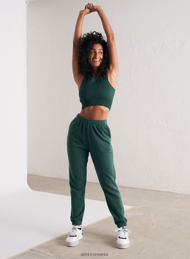 îmbrăcăminte AIM'N pantaloni de trening clasici verde pin femei F22RH4669