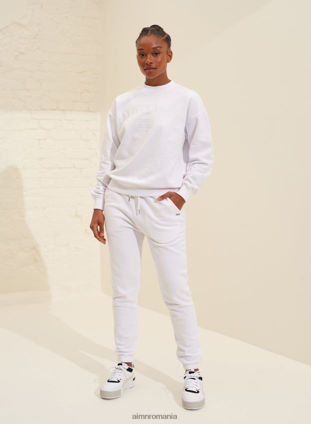 îmbrăcăminte AIM'N pantaloni de trening clf albi femei F22RH4677