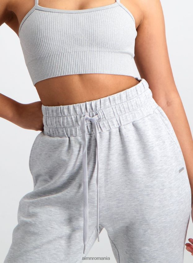 îmbrăcăminte AIM'N pantaloni de trening comozi gri deschis melange femei F22RH4655