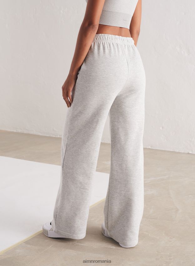 îmbrăcăminte AIM'N pantaloni de trening cu croi drepte, gri deschis, melange femei F22RH4660