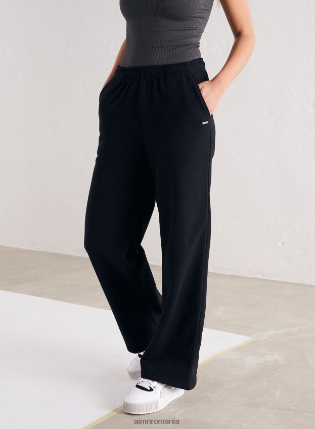 îmbrăcăminte AIM'N pantaloni de trening cu logo negru, drepte femei F22RH4671