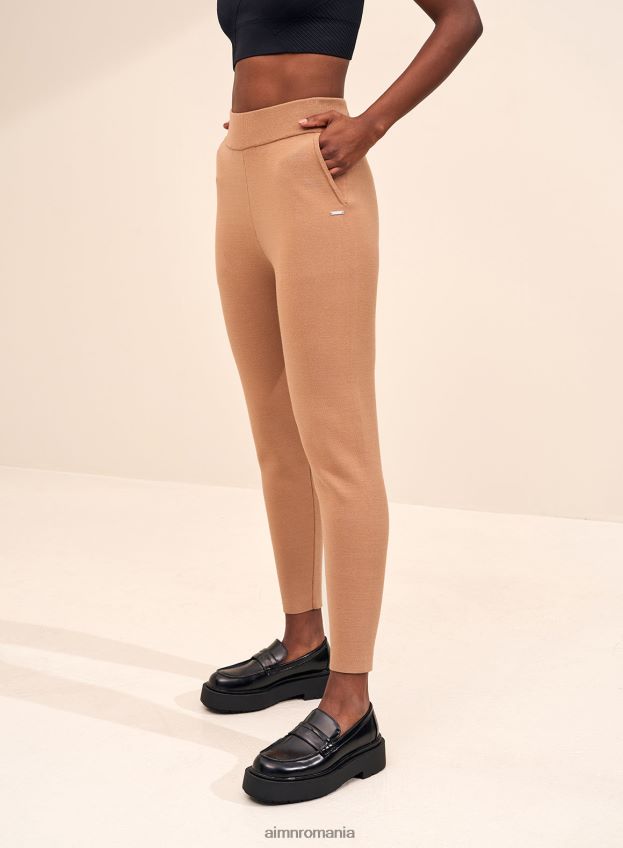 îmbrăcăminte AIM'N pantaloni din tricot perfect camel femei F22RH4713