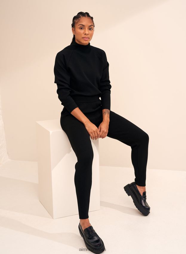 îmbrăcăminte AIM'N pantaloni negri perfecti din tricot femei F22RH4714