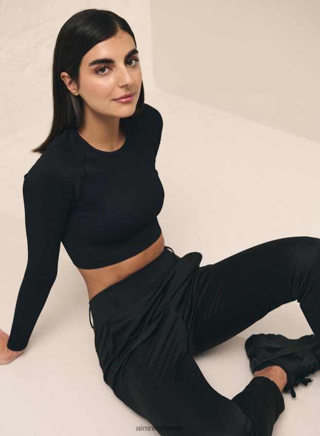 îmbrăcăminte AIM'N pantaloni negri softshell elastic în 4 direcții femei F22RH4712