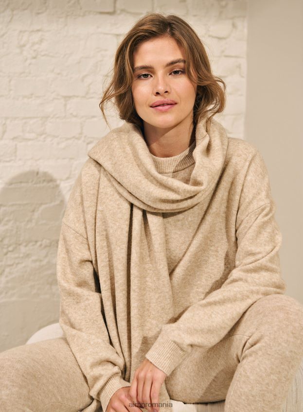 îmbrăcăminte AIM'N pulover din tricot moale bej femei F22RH4405