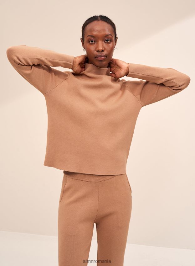 îmbrăcăminte AIM'N pulover din tricot perfect camel femei F22RH4428