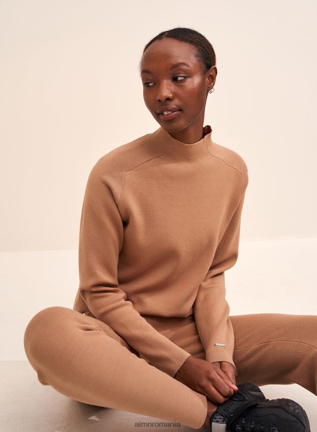 îmbrăcăminte AIM'N pulover din tricot perfect camel femei F22RH4428