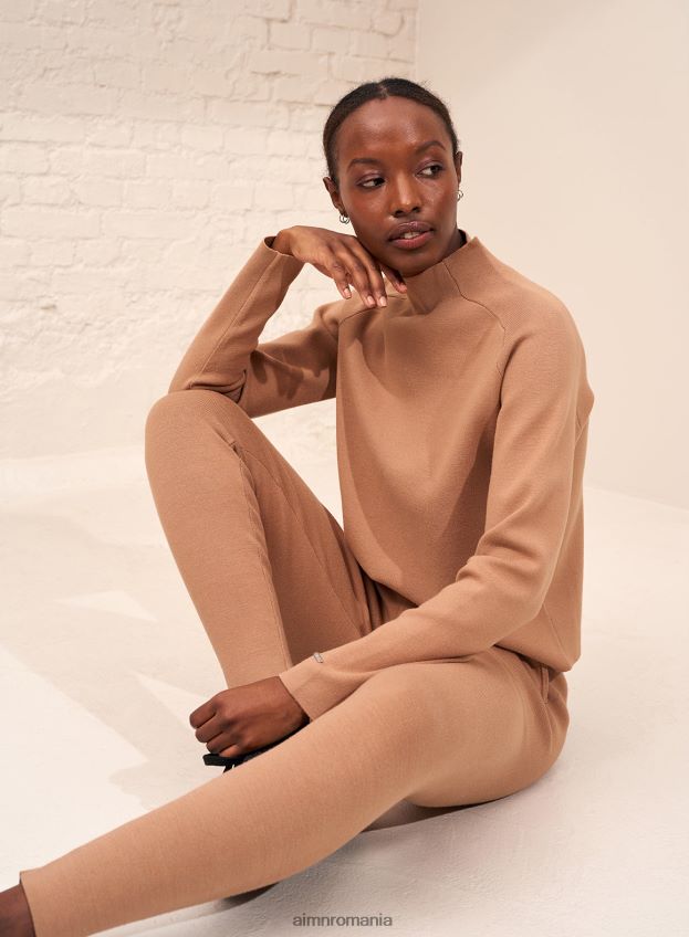 îmbrăcăminte AIM'N pulover din tricot perfect camel femei F22RH4428