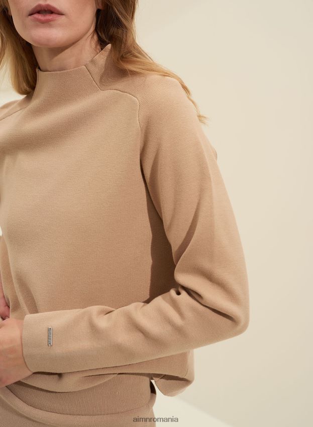 îmbrăcăminte AIM'N pulover tricot perfect bej femei F22RH4414