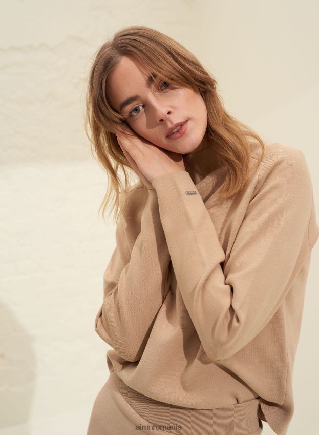 îmbrăcăminte AIM'N pulover tricot perfect bej femei F22RH4414