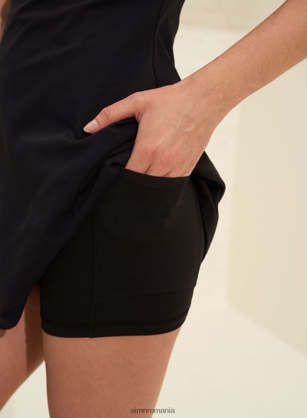 îmbrăcăminte AIM'N rochie neagră cu bretele moi femei F22RH4595