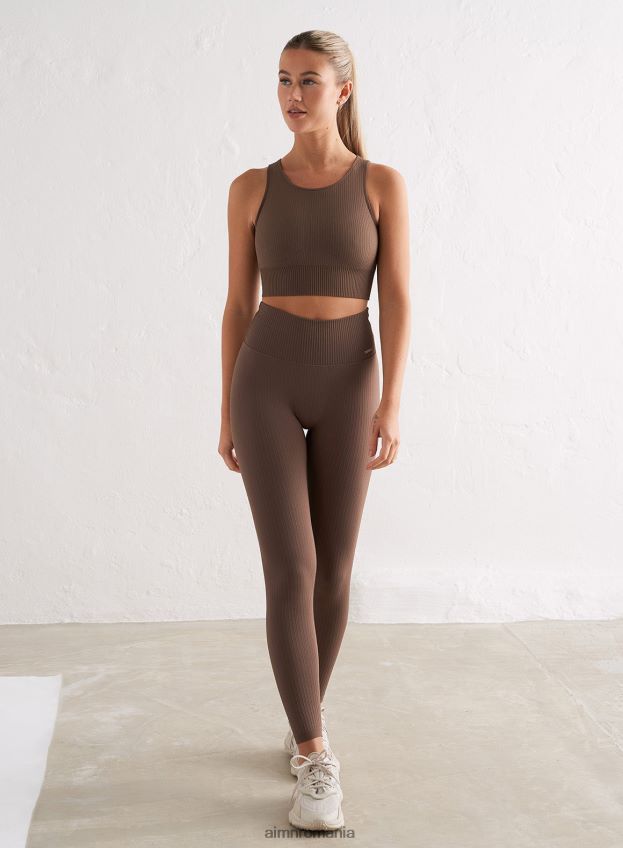 îmbrăcăminte AIM'N Crop top fără cusături cu nervuri macchiato femei F22RH4157