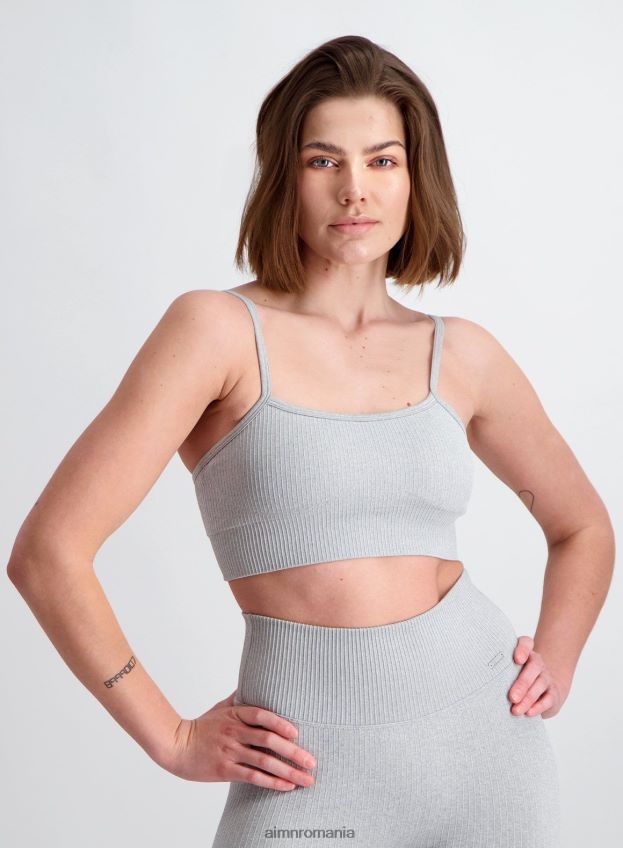 îmbrăcăminte AIM'N sutien cu bretele fără cusături gri deschis femei F22RH4170